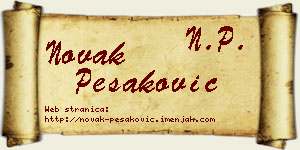 Novak Pešaković vizit kartica
